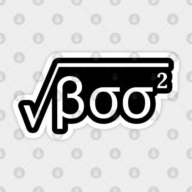 Boo Halloween Math and Algebra Symbols Sticker by LittleFlairTee